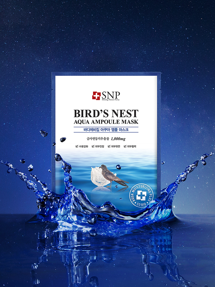 SNP BIRD'S NEST Aqua Ampoule Mask 10EA, 4-pack