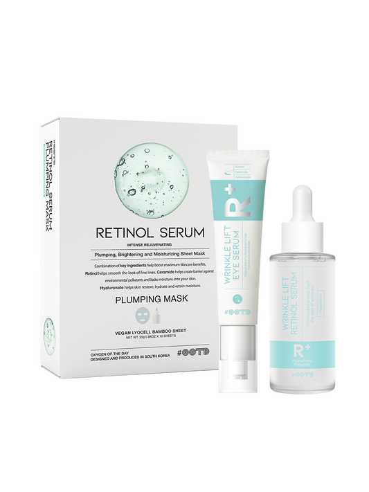 OOTD Wrinkle Lift Eye Serum 30g + Wrinkle Lift Retinol Serum 50mL + Retinol Serum Plumping Mask 10 Sheets