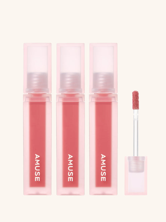 AMUSE Dew Velvet Lip Tint (06 Lively Rose) 4g, 3-pack