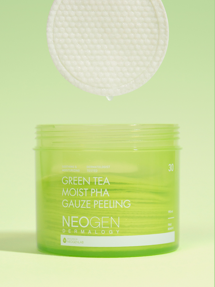 NEOGEN Green Tea Moisture PHA Gauze Peeling Pads (30 EA), 2-pack