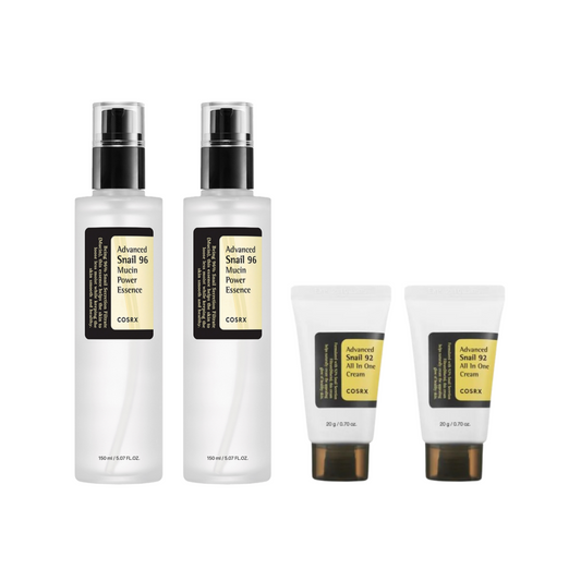 COSRX Snail 96 Mucin Power Kit (Snail Essence 130ML x 2 + Snail Cream 20g x 2)