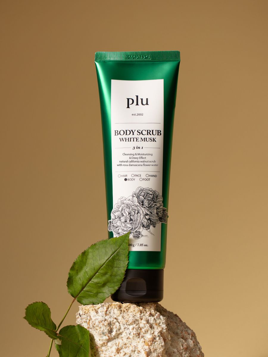 PLU Original Walnut Body Scrub Polish - White Musk, 7.05 oz / 200g, 2-pack