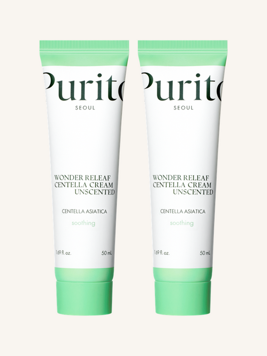 PURITO Wonder Releaf Centella Cream (Unscented) 50mL, 2-pack